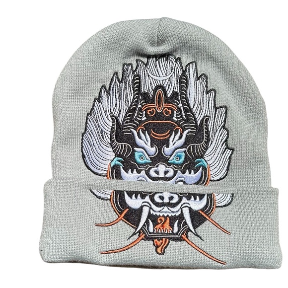Supreme Demon Beanie Hat Cap OSFA Grey Authentic Knitted FW21 NYC Street Wears - Picture 1 of 3